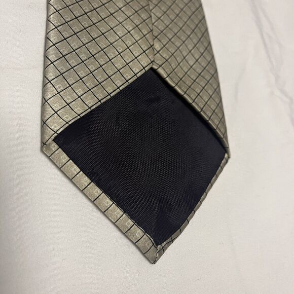Silk Pointed Neckties Set Of 2 Black Gold Diamond Geometric Office Business Wear - Picture 5 of 5